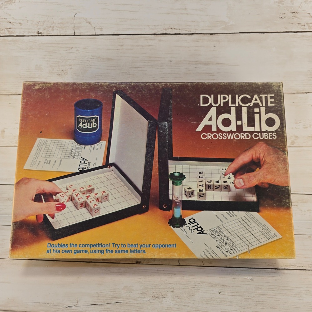 VTG Duplicate Ad-Lib Crossword Cubes Board Game E.S. Lowe Milton Bradley 2606